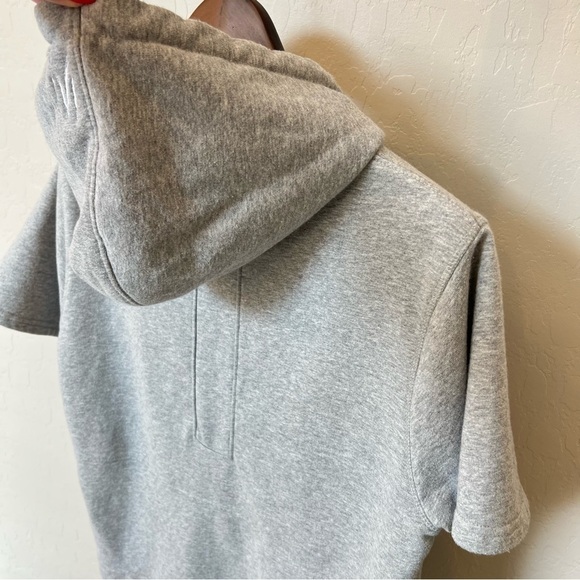 IVI Organic Cotton oversized pullover hoodie, short sleeve, pockets, grey size M - Picture 7 of 12